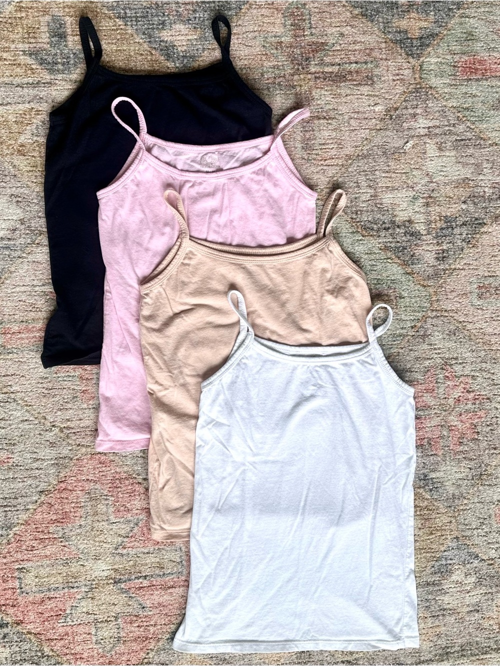 Set of 4 Girl’s Cotton Tank Tops